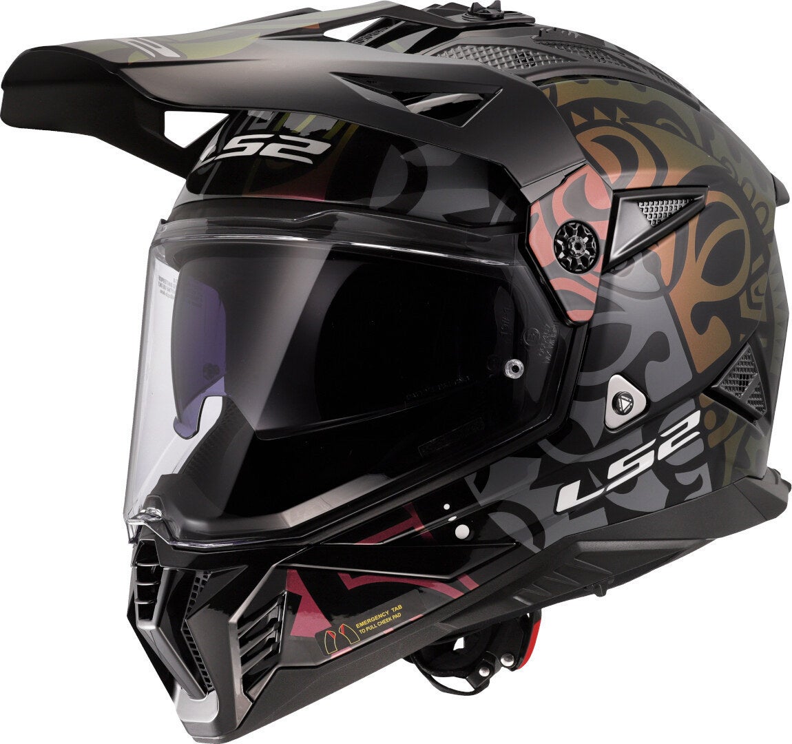 LS2 MX702 Pioneer II Rangi Motocross hjälm svart/flerfärgad S (55/56) Figur 1