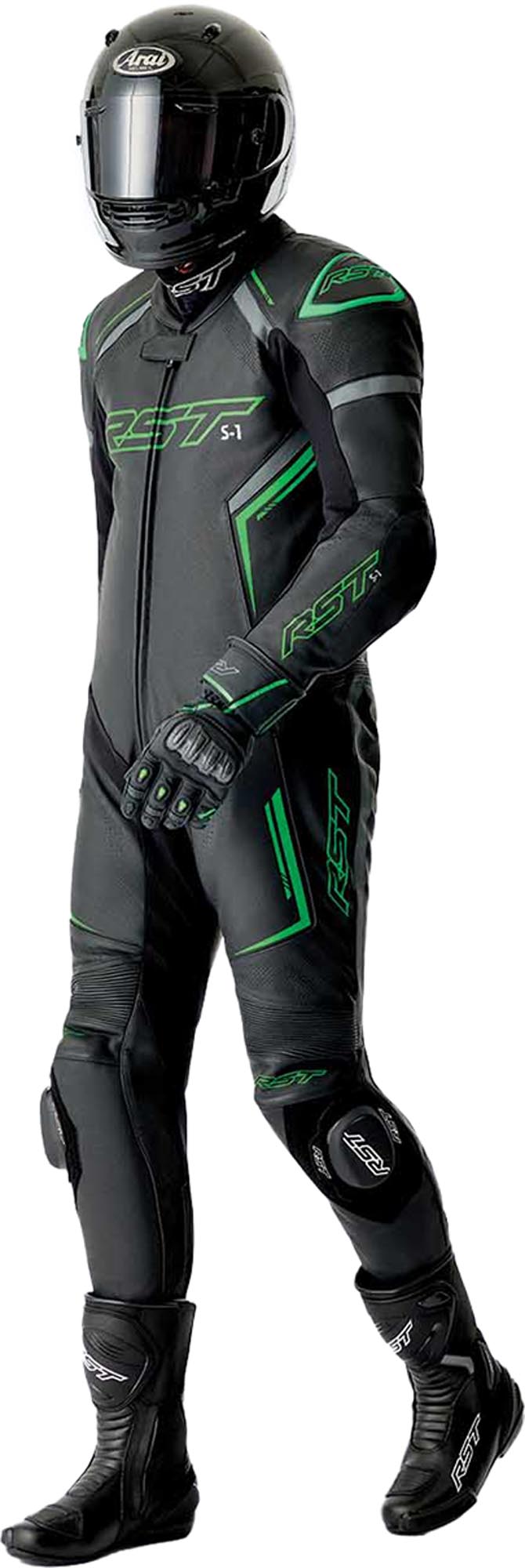 RST S1 D30 perforeret 1-delt motorcykellæderdragt Sort/neon-grøn 56 Figur 13