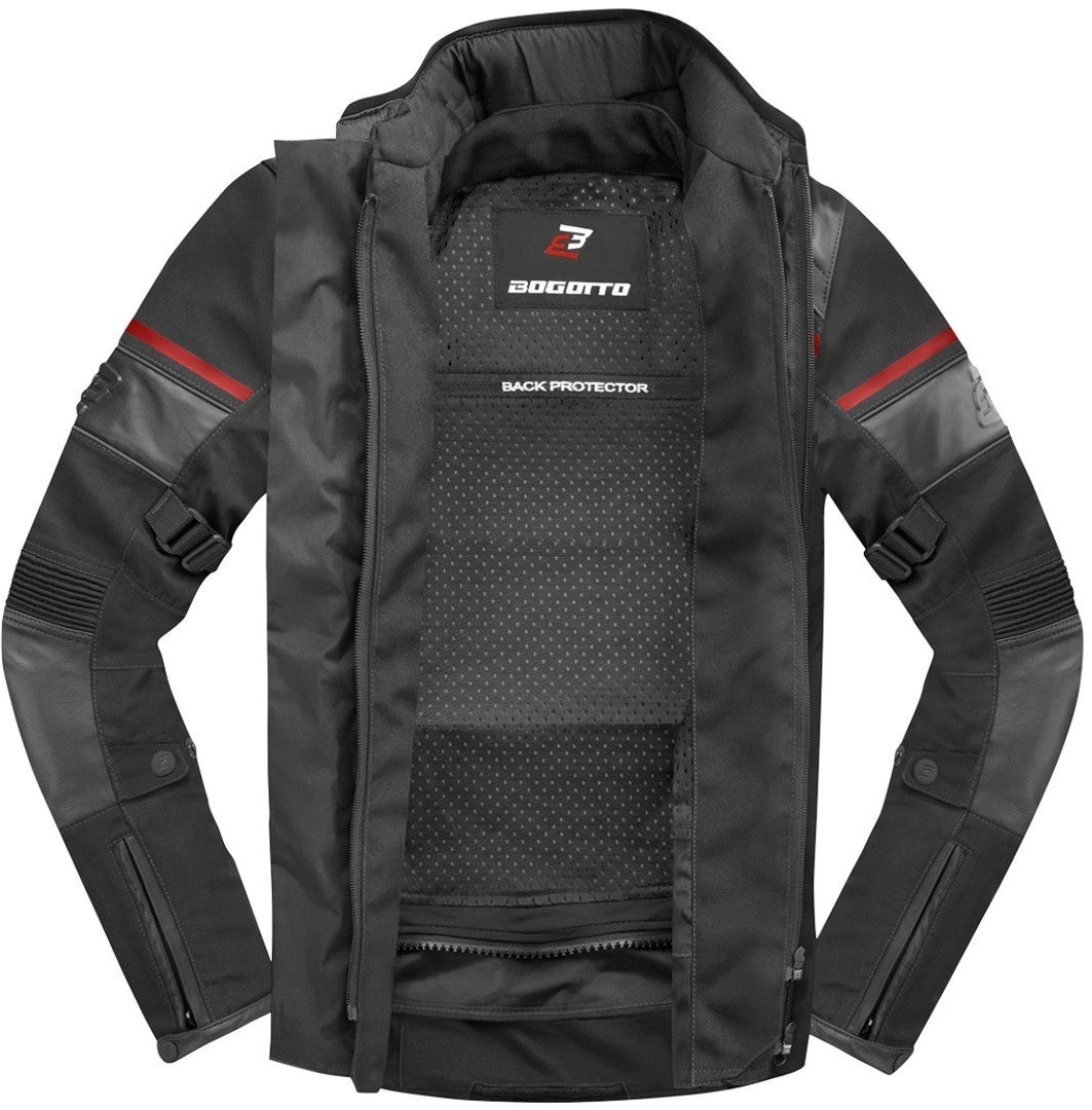Bogotto Blizzard-X waterproof Motorcycle Textile Jacket black/red XXL Figure 2
