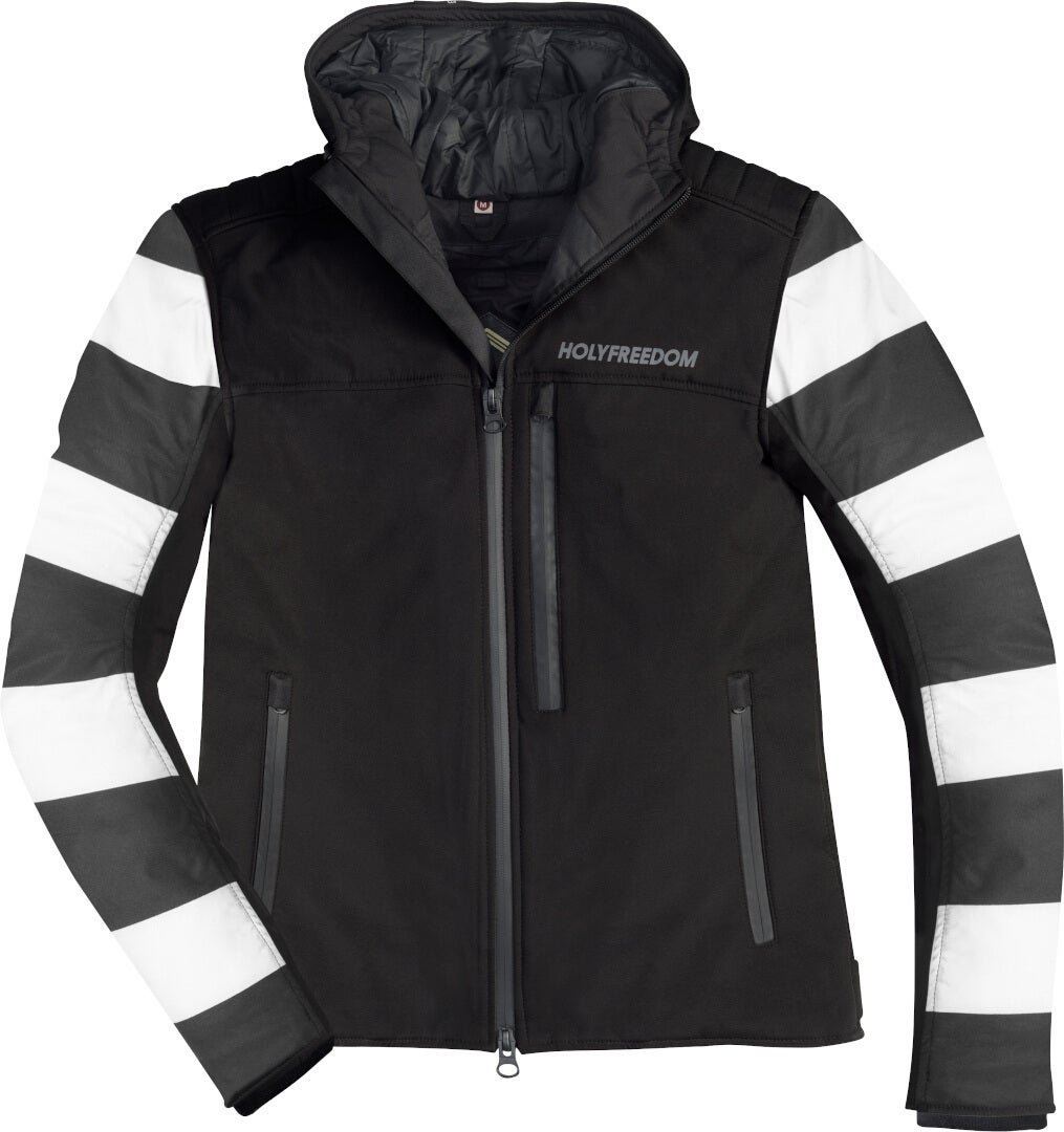 HolyFreedom Prison Softshell 오토바이 섬유 재킷 흑백 3XL 그림 1