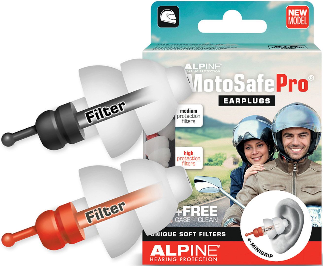 Alpine MotoSafe Pro Öronproppar svart En storlek passar alla Figur 1
