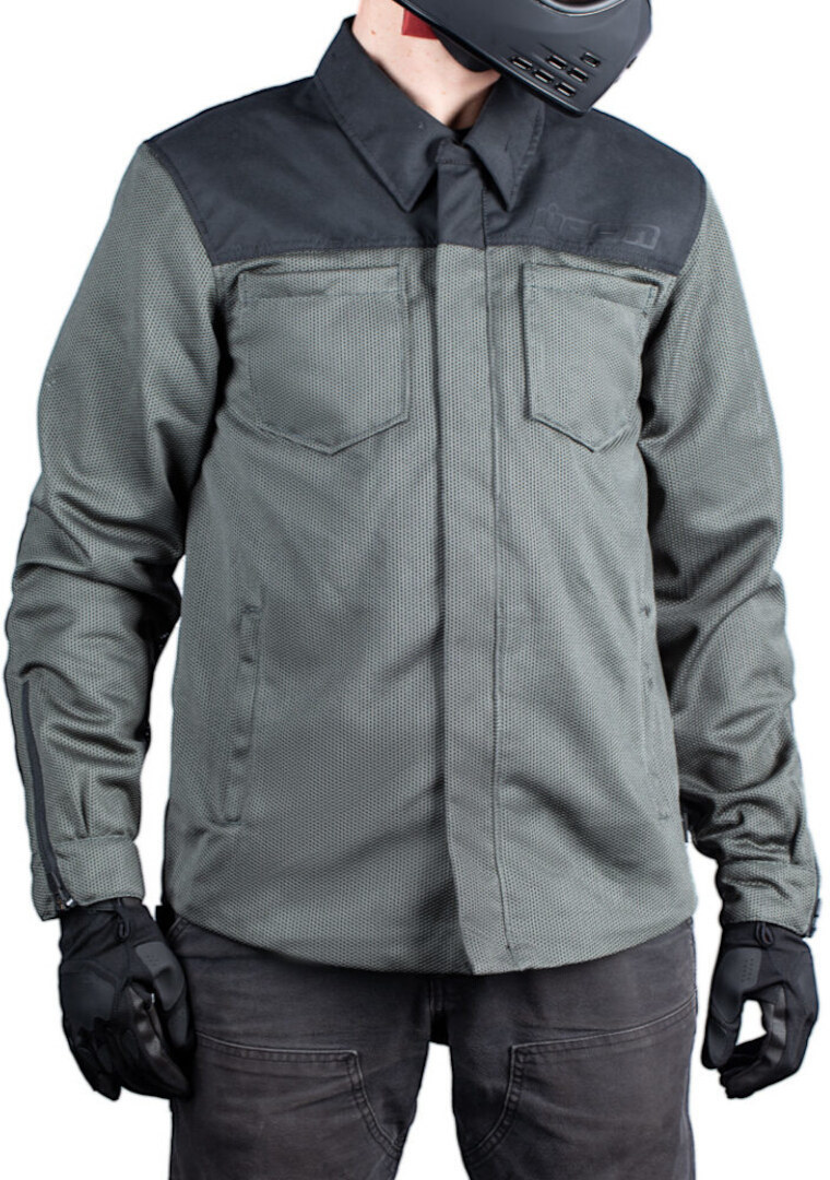 Icon Upstate Motorrad Mesh Textiljacke dunkelgrau/schwarz XL Abbildung 2
