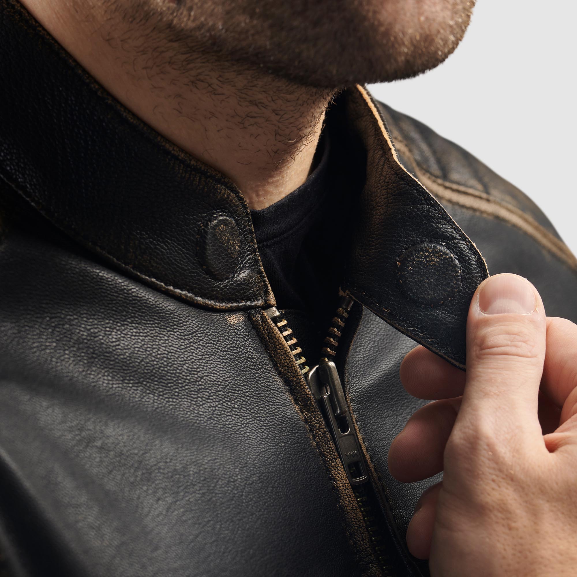 Side view of Rebelhorn Hunter 2 Motorcycle Leather Jacket
