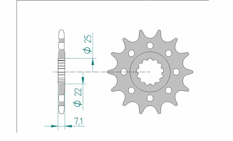 AFAM Pignon acier standard 24511 - 520 Figure 2