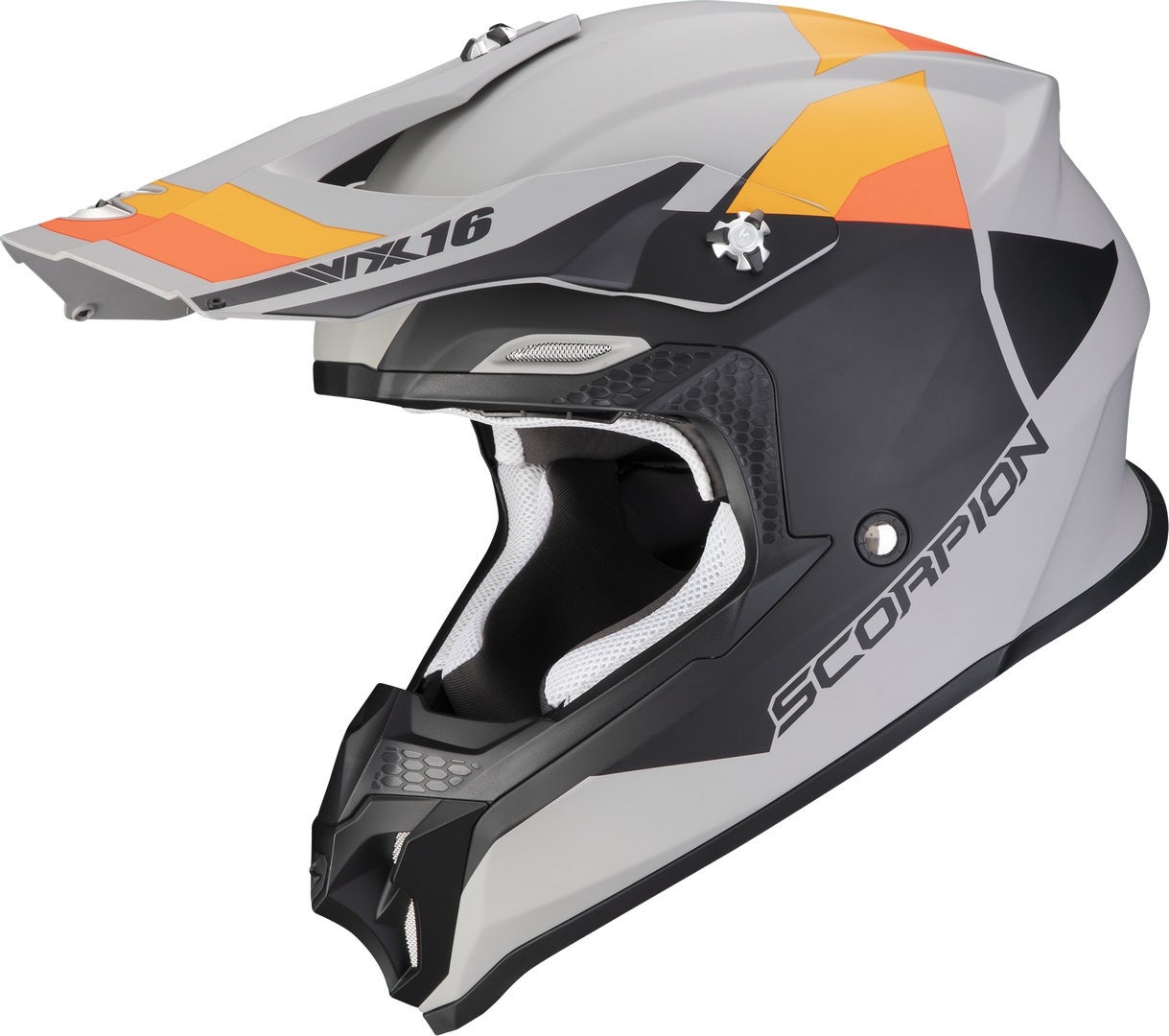 Scorpion VX-16 Evo Air Spectrum Motocross Helm grau/orange XL (61/62) Abbildung 1