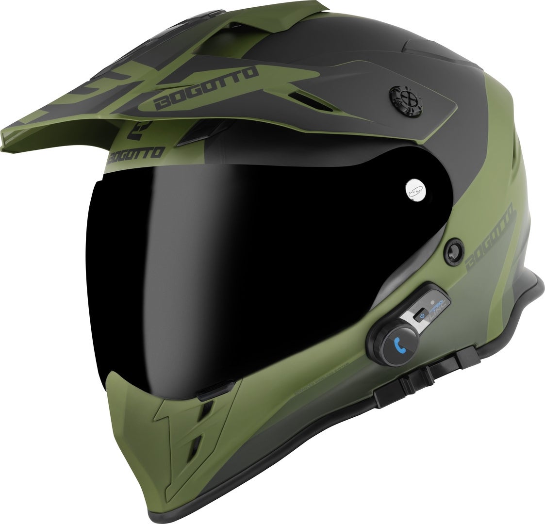 Bogotto H331 BT Tour EVO Bluetooth Enduro Helmet black matt/green L (59/60) Figure 1