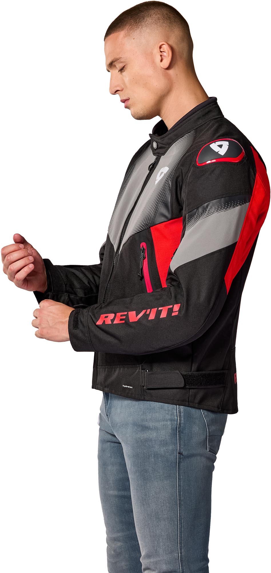 Revit Control H2O Motorcykel Textil Jacka svart/röd 3XL Figur 5