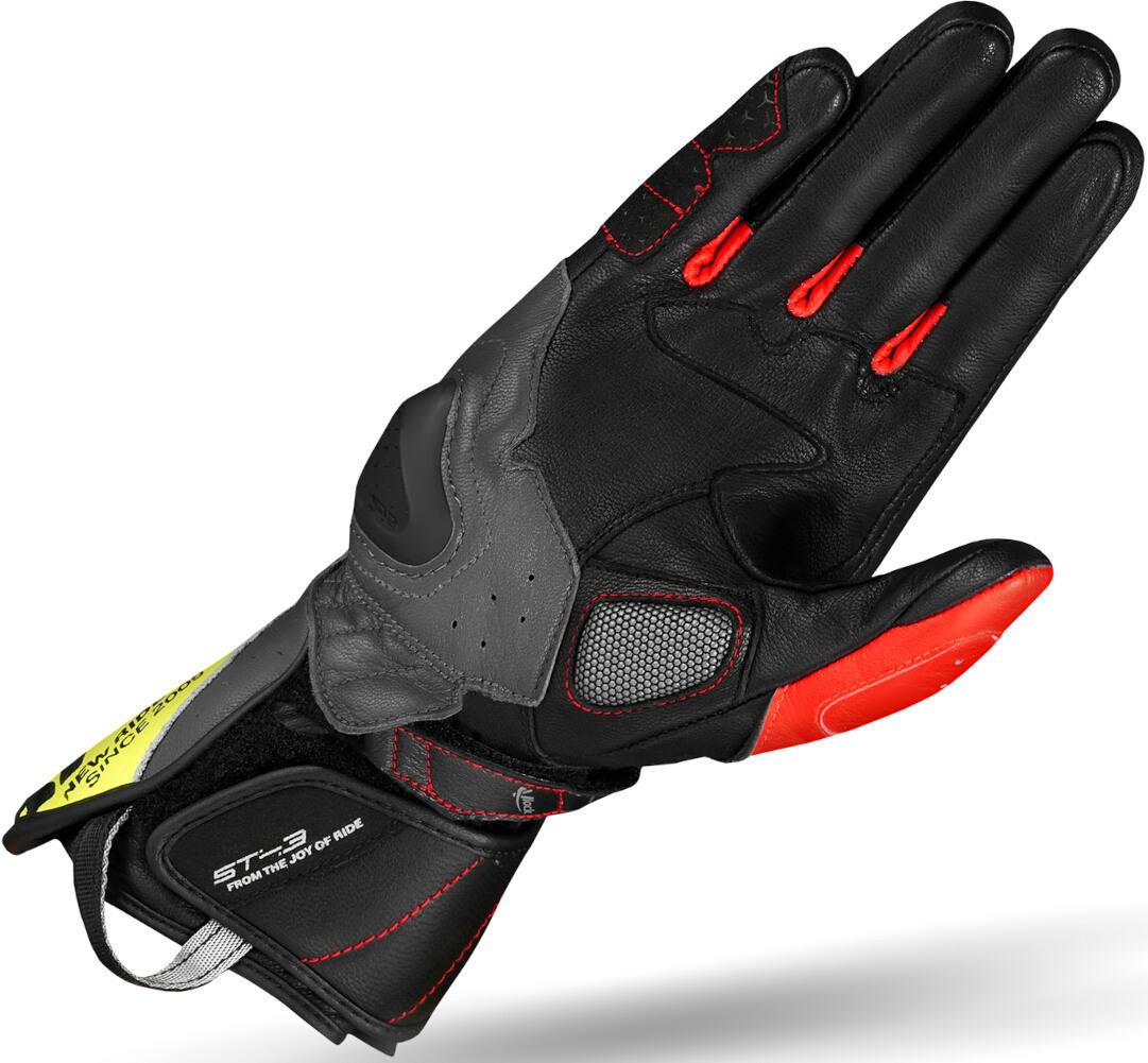 SHIMA ST-3 perforerede motorcykelhandsker sort/hvid/gul/rød M Figur 2