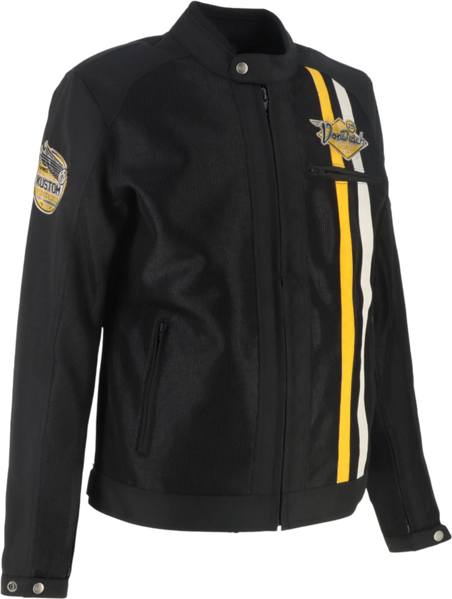 Von Dutch X Helstons Speed Racer Air Mesh Motorrad Textiljacke schwarz/weiß/gelb 4XL Abbildung 2
