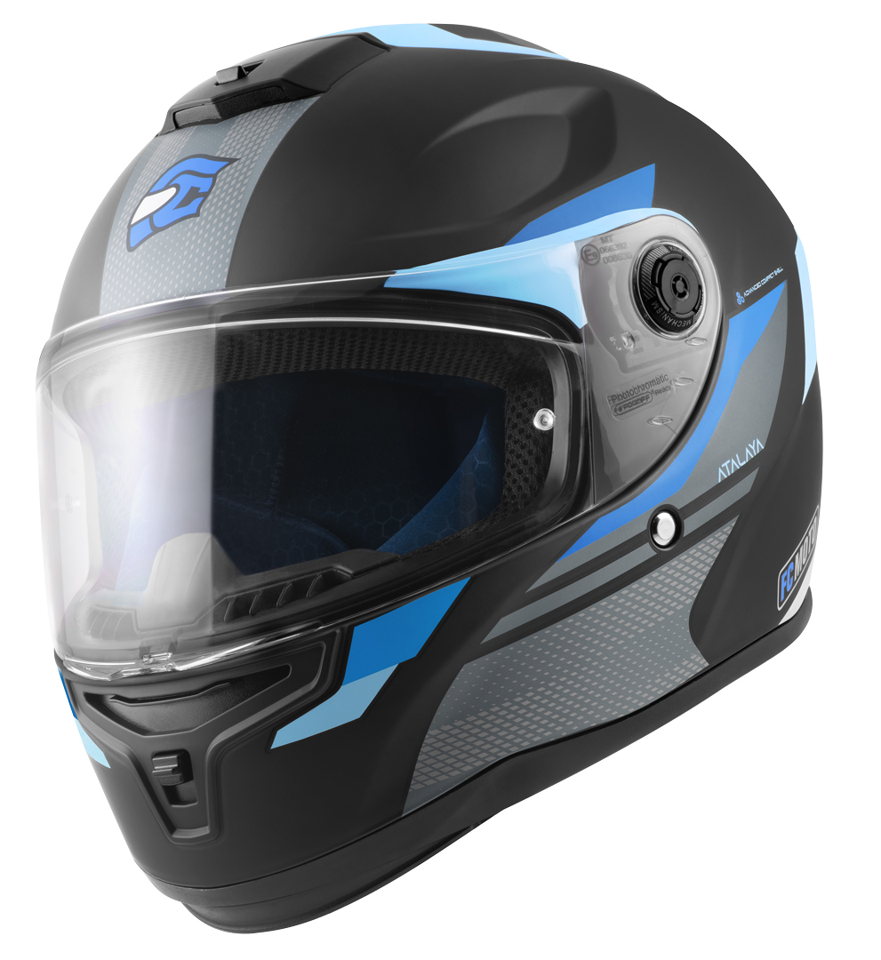 FC-Moto FF114B Zeron Cască Negru mat/albastru deschis XS Figura 2