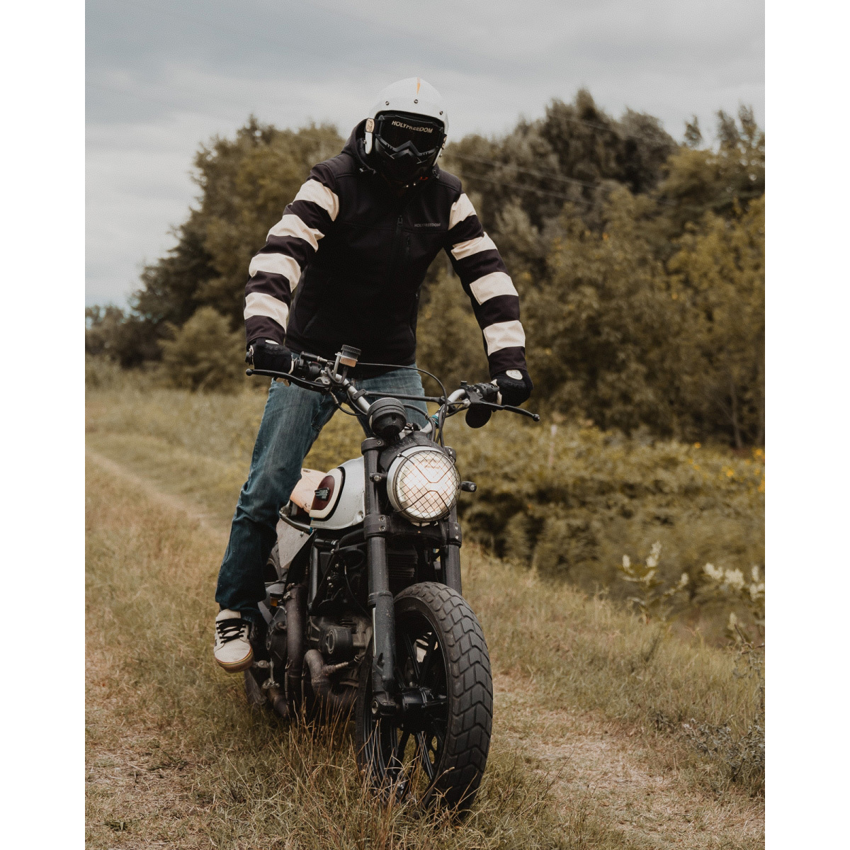 HolyFreedom Prison Softshell Jaqueta têxtil de motocicleta preto/branco XL Figura 5