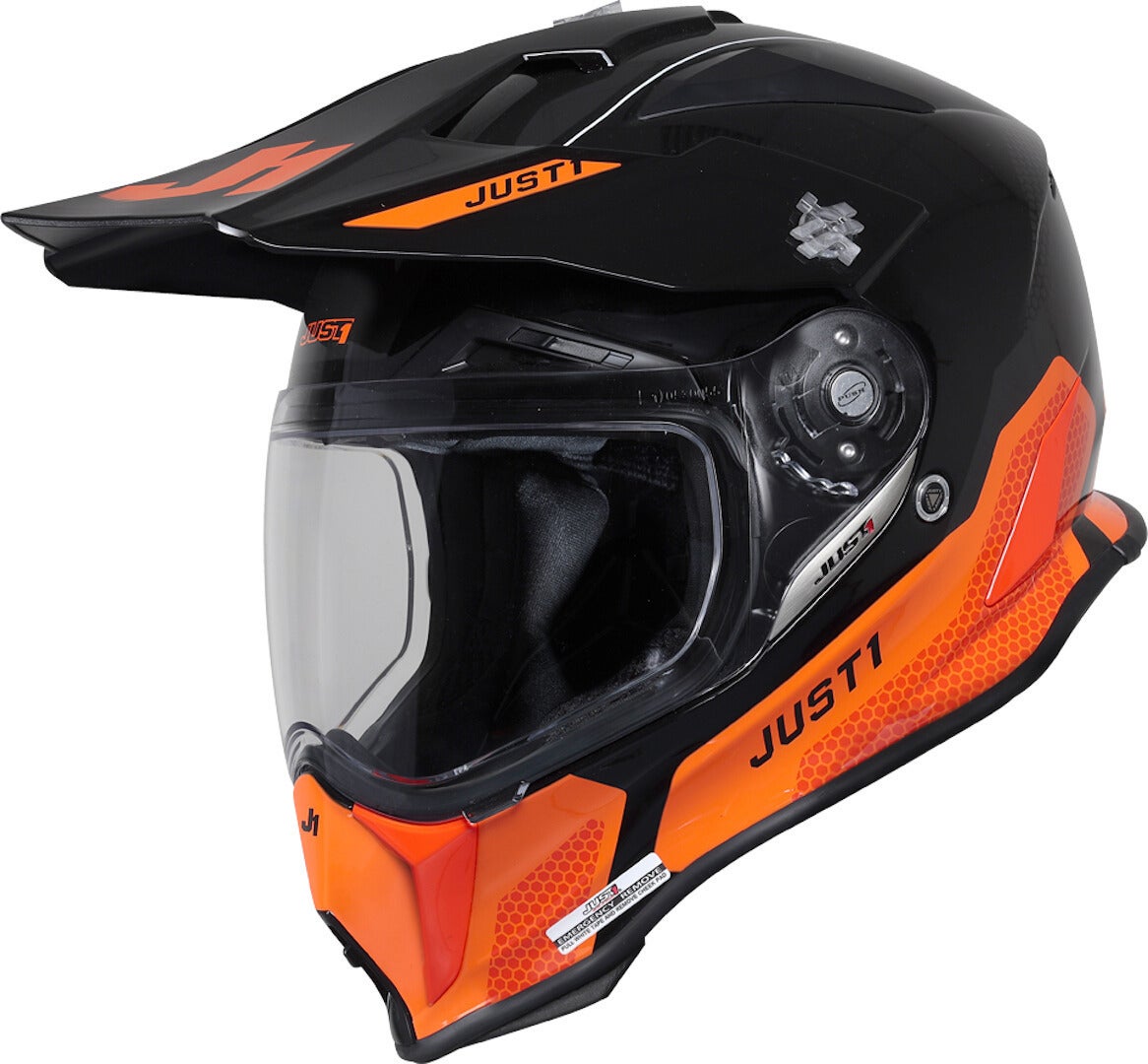 Just1 J14-F Elite Motocross Helmet black/orange XL (61/62) Figure 1
