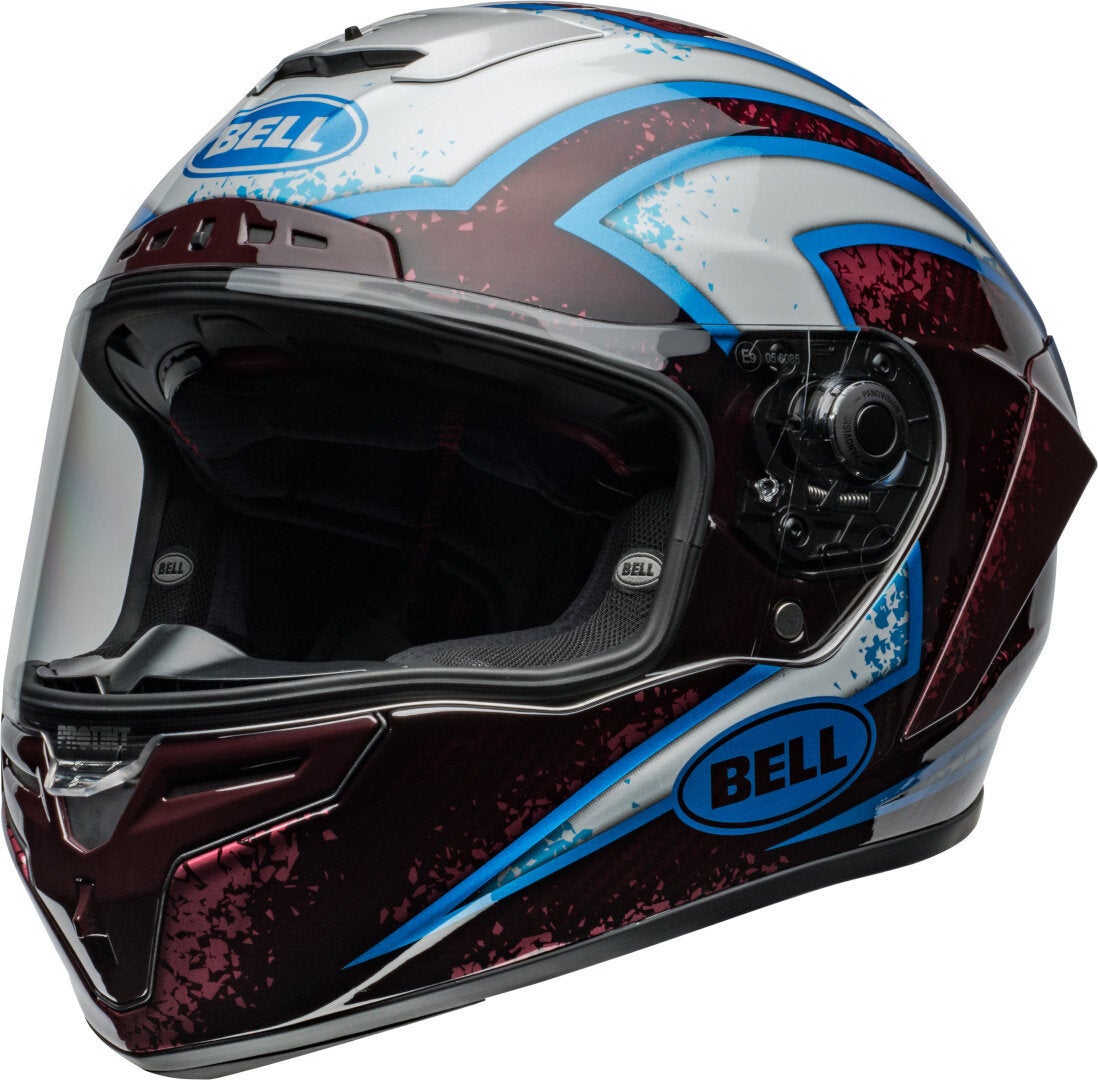 Bell Race Star DLX Flex Xenon Helm rot/hellblau/silber XL (61/62) Abbildung 1