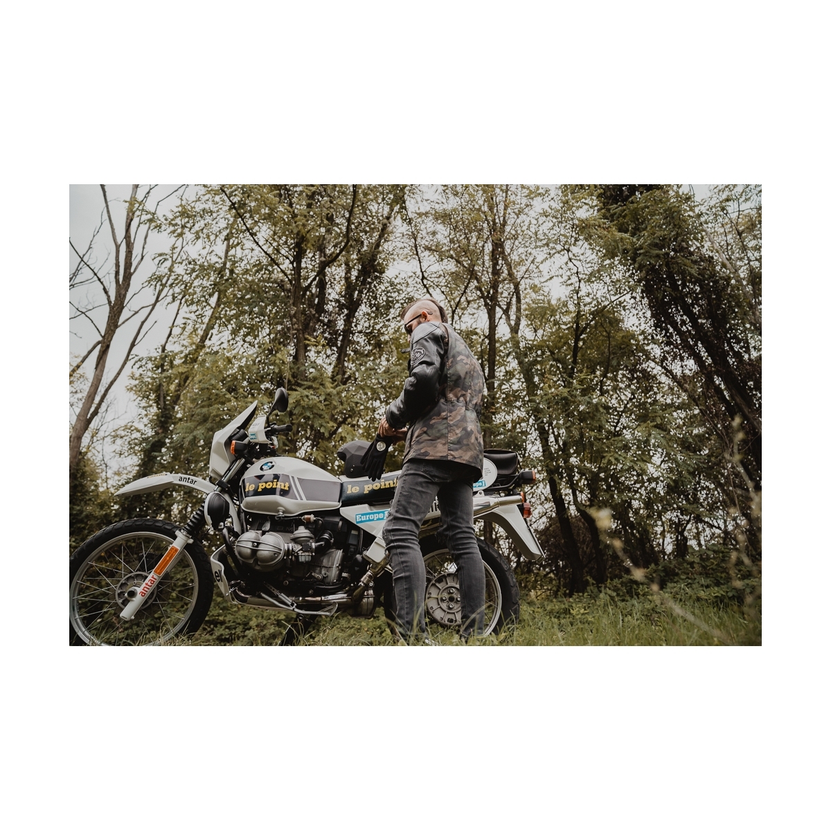 Side view of HolyFreedom Quattro Camo Motorcycle Leather/Textile Jacket