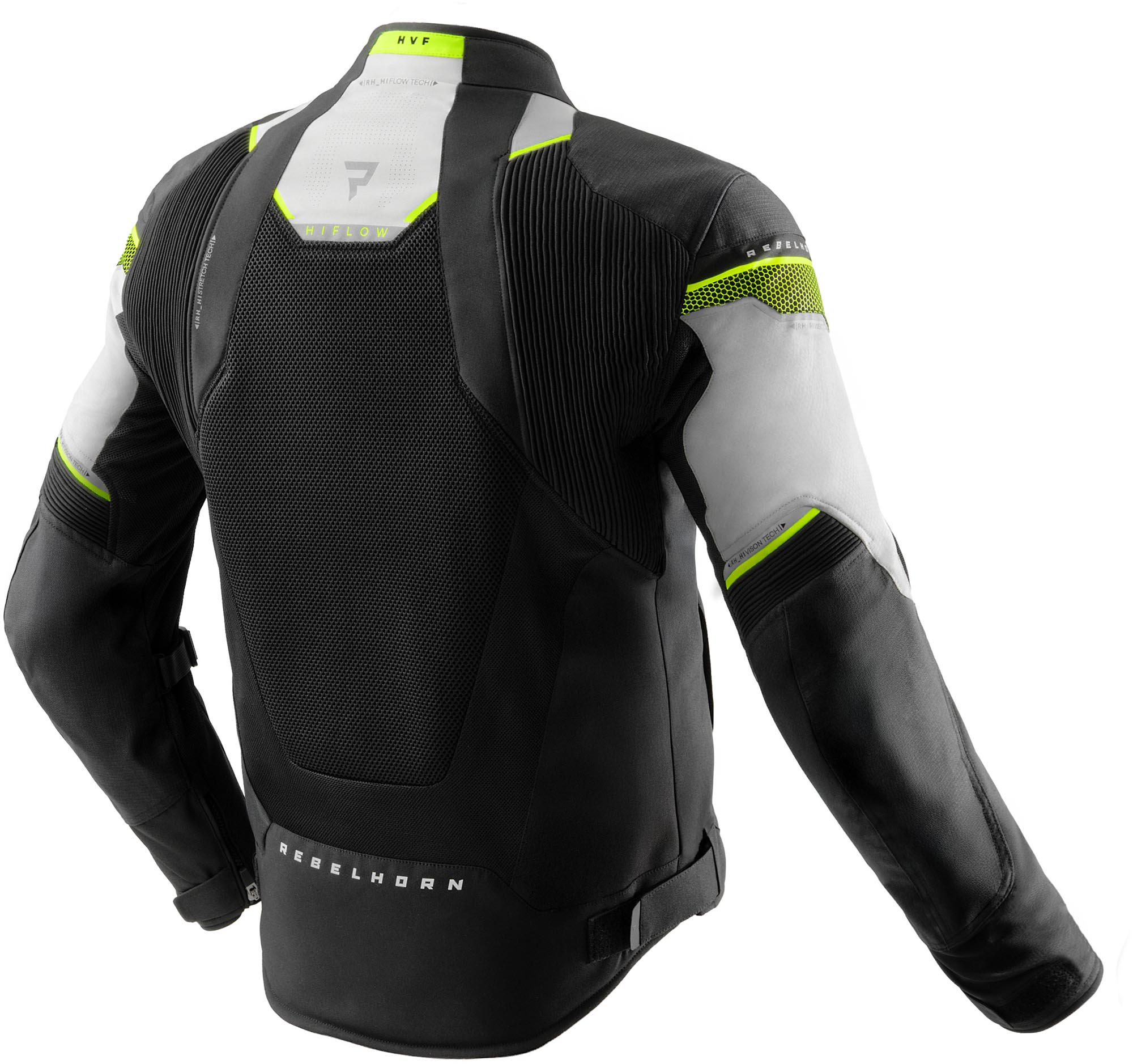 Rebelhorn Hiflow 5 waterproof Motorcycle Textile Jacket black/grey/yellow M Figure 2