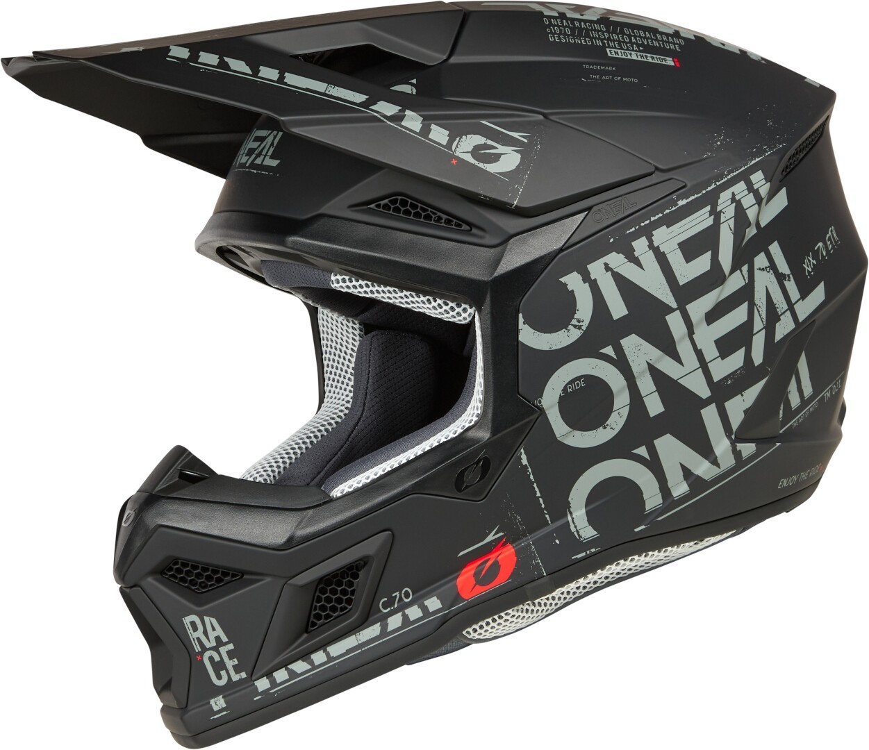 Oneal 3SRS Static Motocross Helm schwarz matt/grau M Abbildung 2