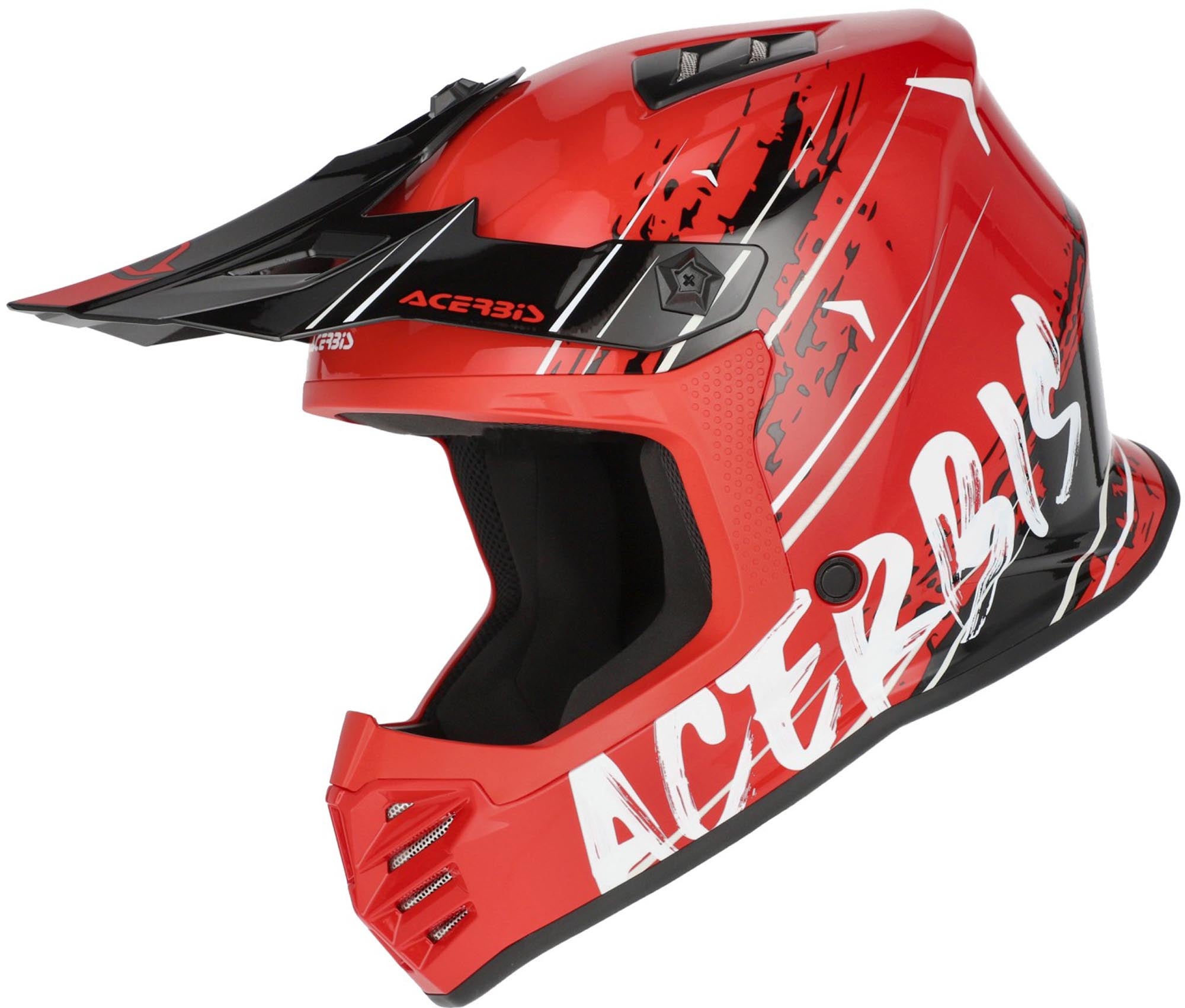 Acerbis Profile Scratch Casco da motocross giovanile rosso/bianco/nero Y/M (49/50) Figura 1