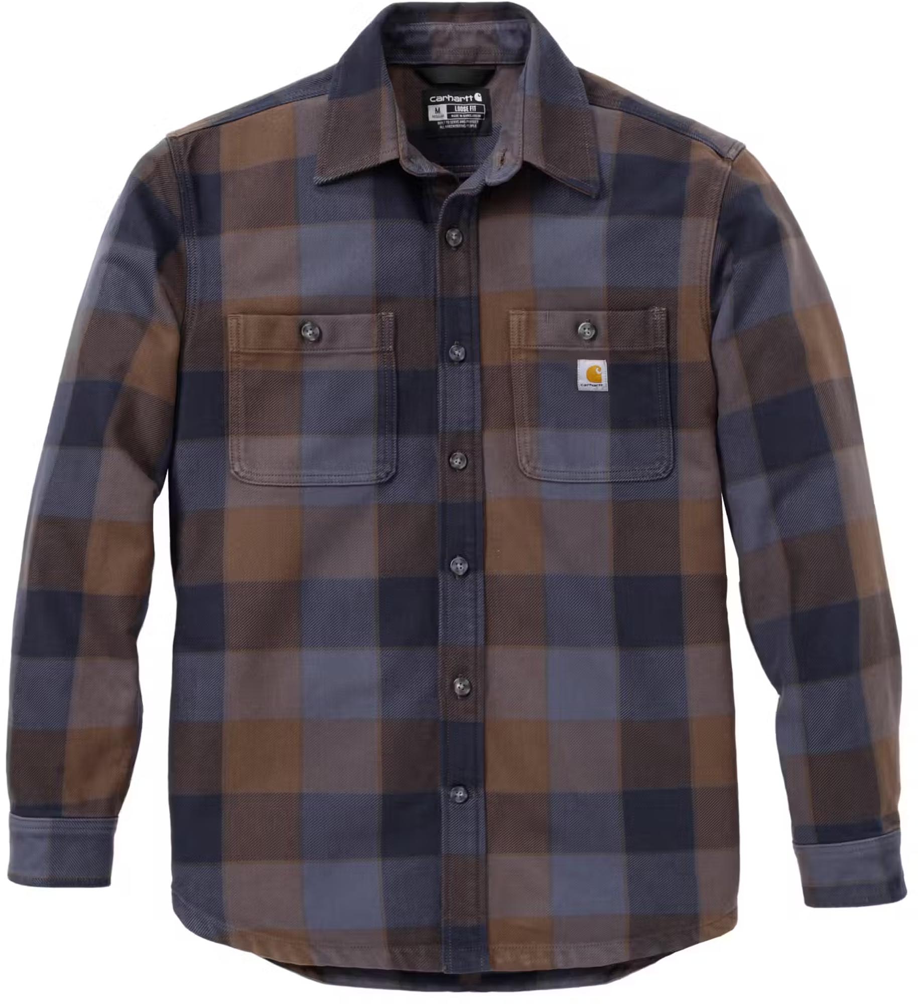 Carhartt Everett Loose LS Plaid Shirt navy blue L Figure 1