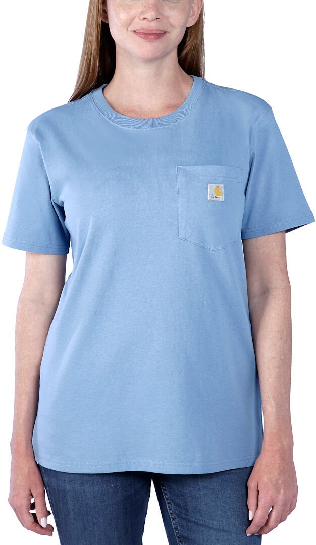 Carhartt Loose Fit Heavyweight K87 Pocket Dámské tričko světle modrá M Obrázek 4
