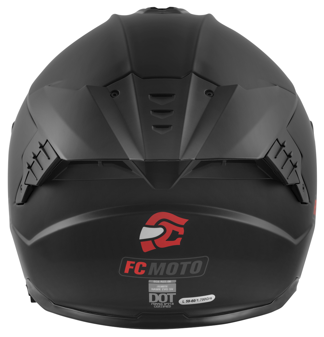 FC-Moto Hawk EVO Solid 頭盔 黑哑光 M 图5