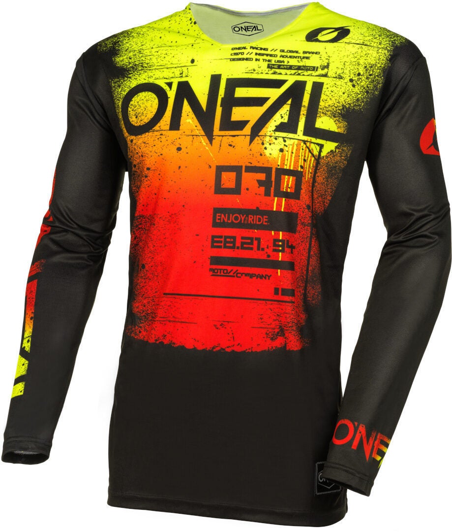 Oneal Mayhem Scarz Motocross trøje sort/rød/gul M Figur 1