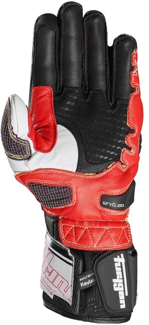 Furygan Styg20 Built With Kevlar® Motorcycle Gloves black/white/red M Figure 2