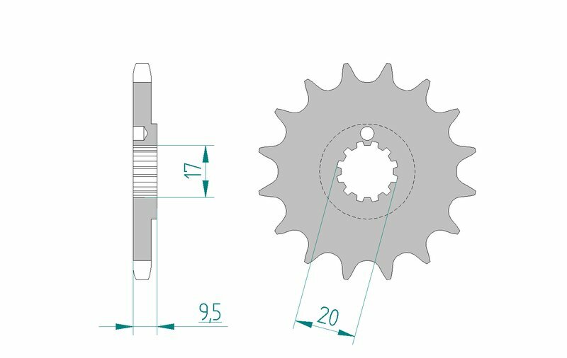 AFAM Steel Standard Front Sprocket 94202 - 428 Figure 1