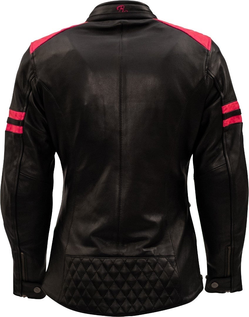 Rusty Stitches Joyce Ladies Motorcycle Leather Jacket black/hotpink 36 Figure 2