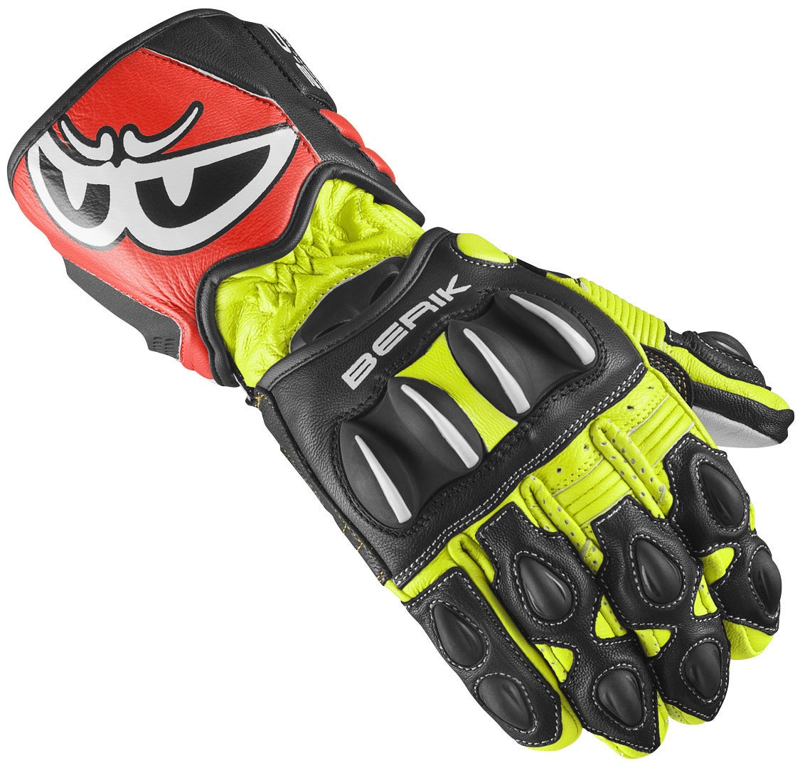 Berik Thunar Evo Motorcykel handsker sort/neon-gul/neon-rød XL Figur 1