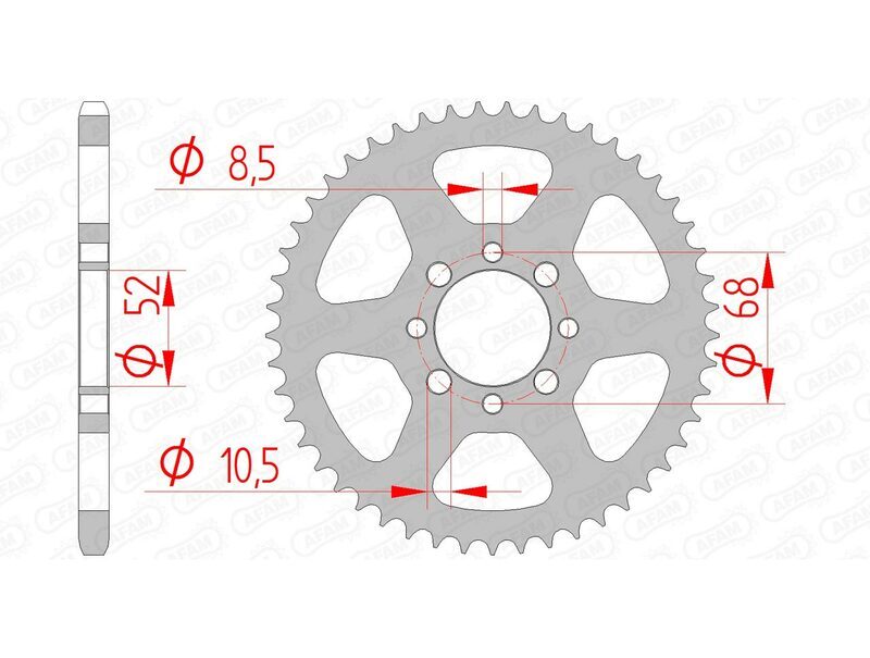 AFAM Kedjekit 420R1 15/43/114 - Standard bakre kedjehjul Figur 3