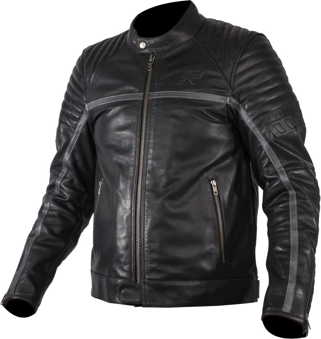 Rukka Yorkton Motorcykel Läderjacka Svart/Silver 50 Figur 1