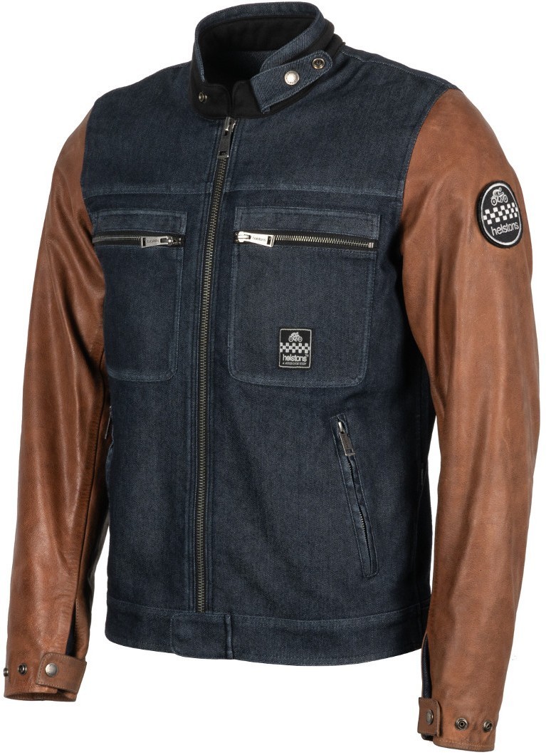 Helstons Winston Motorcycle Leather Jacket brown/blue 3XL Figure 7