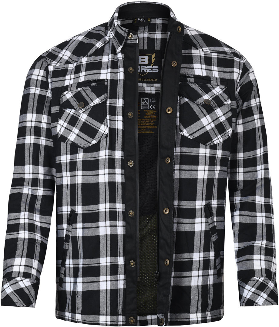 Bores Lumberjack Premium Cămașă de motocicletă alb/negru XL Figura 1