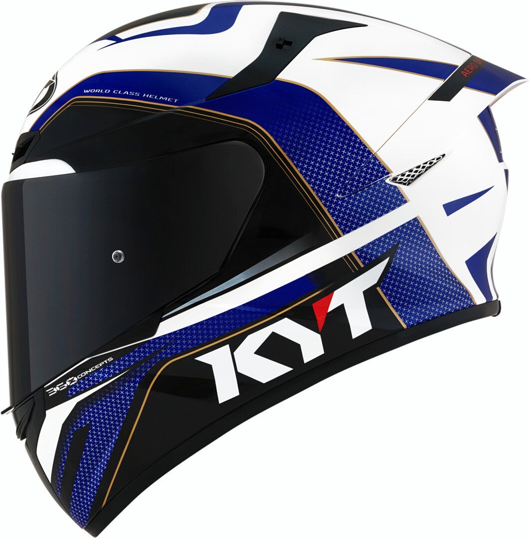 KYT TT Course Grand Prix Helm wit/rood/blauw L Figuur 1
