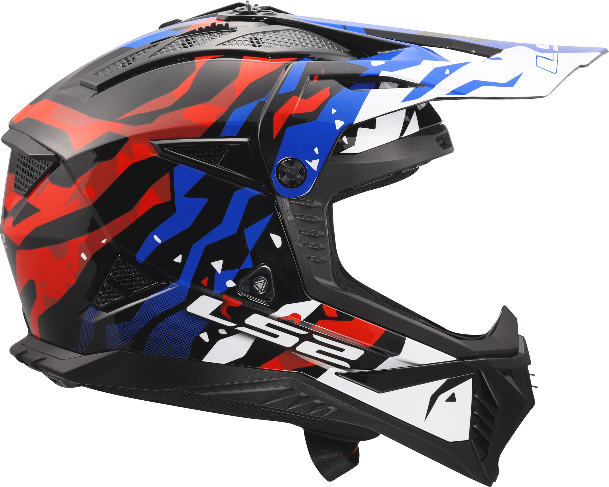 LS2 MX708 Fast II Grotesk Casco de motocross blanco/azul/rojo S (55/56) Figura 6