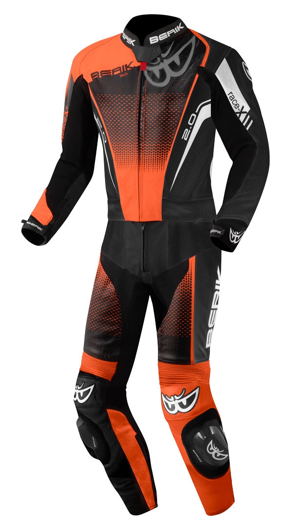 Berik XR-Ace Evo perforeret 2-delt motorcykel læderdragt sort/grå/orange 60 Figur 1