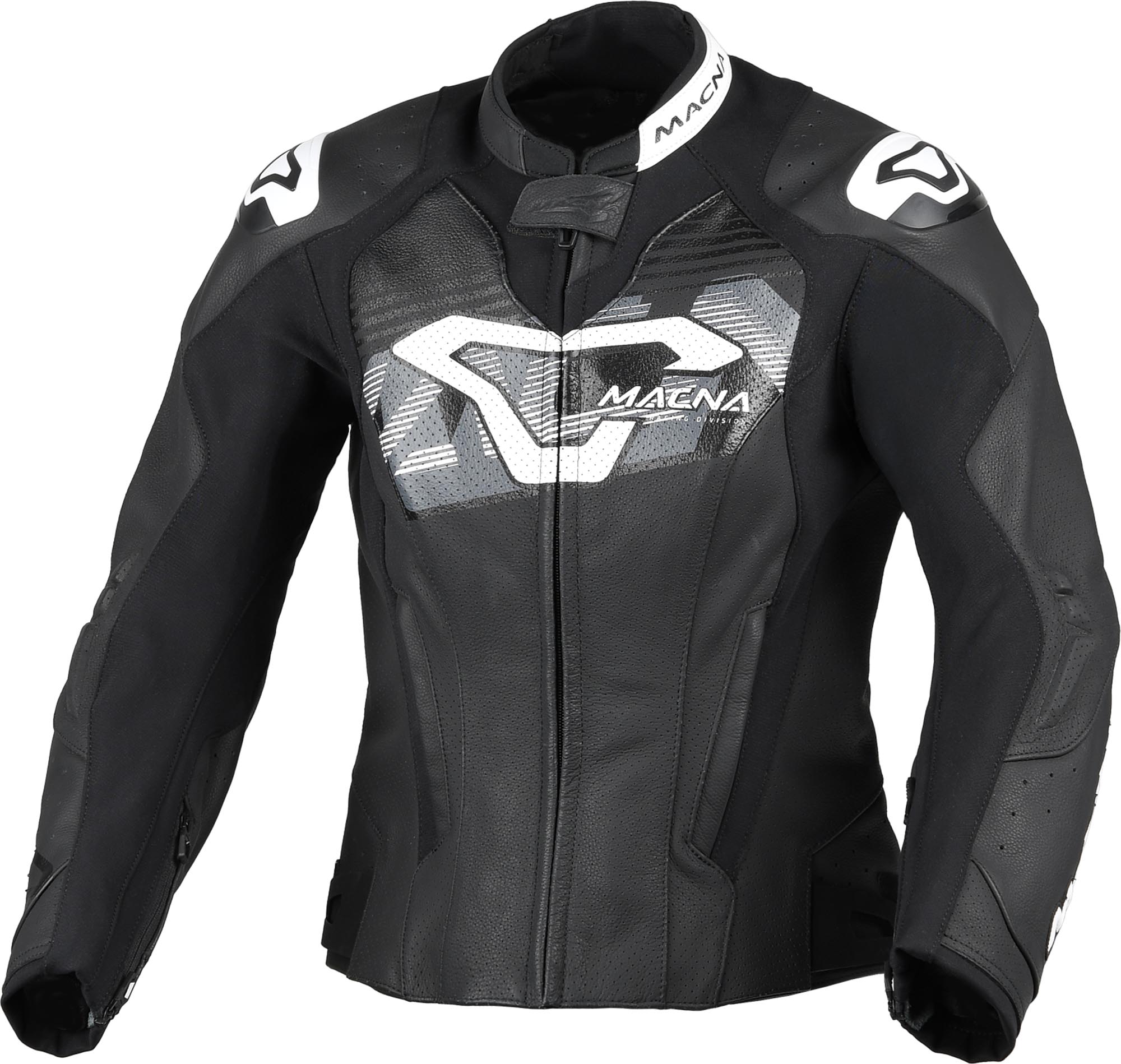 Macna Blitz Ladies Motorcycle Leather Jacket black/white 38 Figure 1