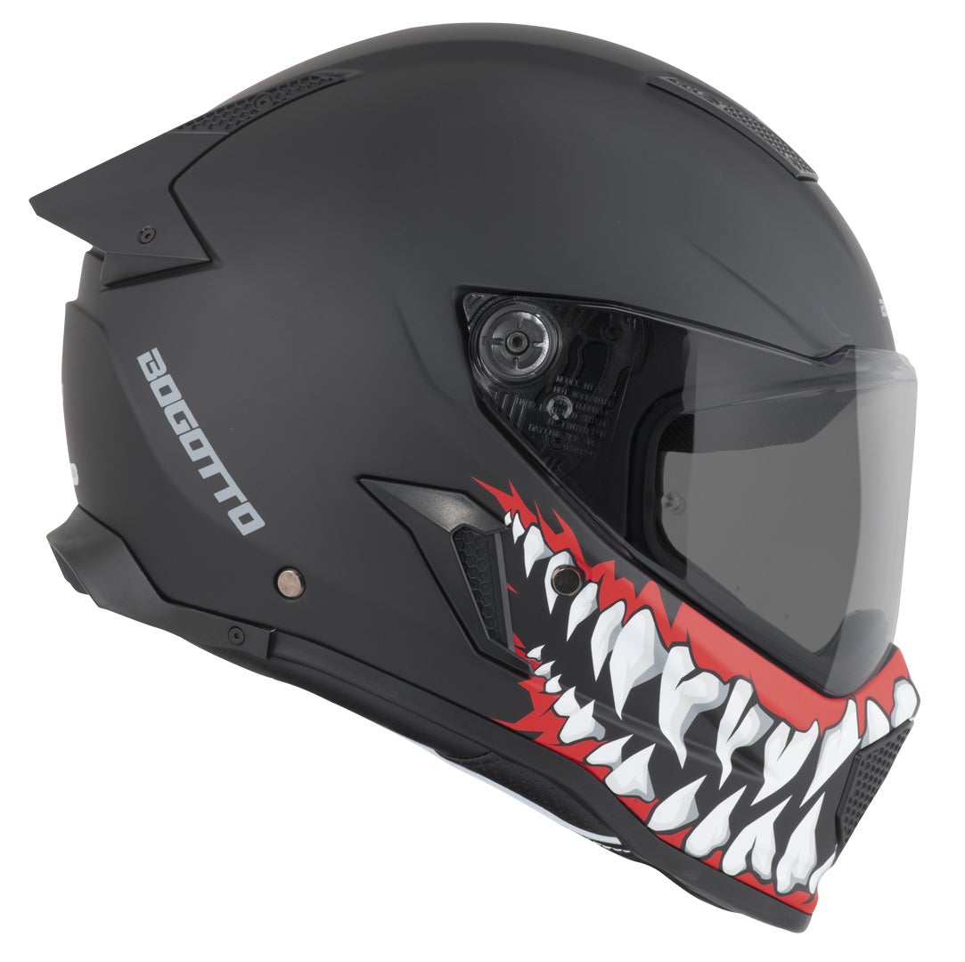 Bogotto Rapto Jaws Casco nero/rosso opaco S Figura 13