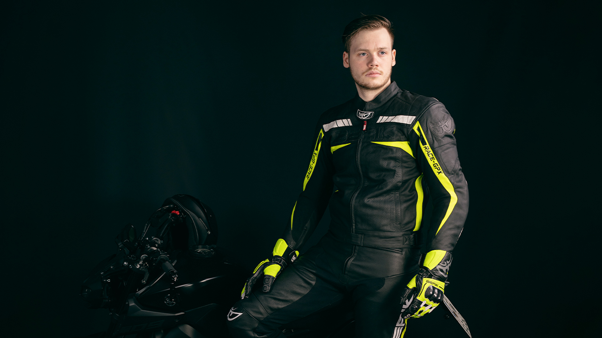 Berik Conquest Motorfiets lederen jas Zwart/Geel 60 Figuur 5
