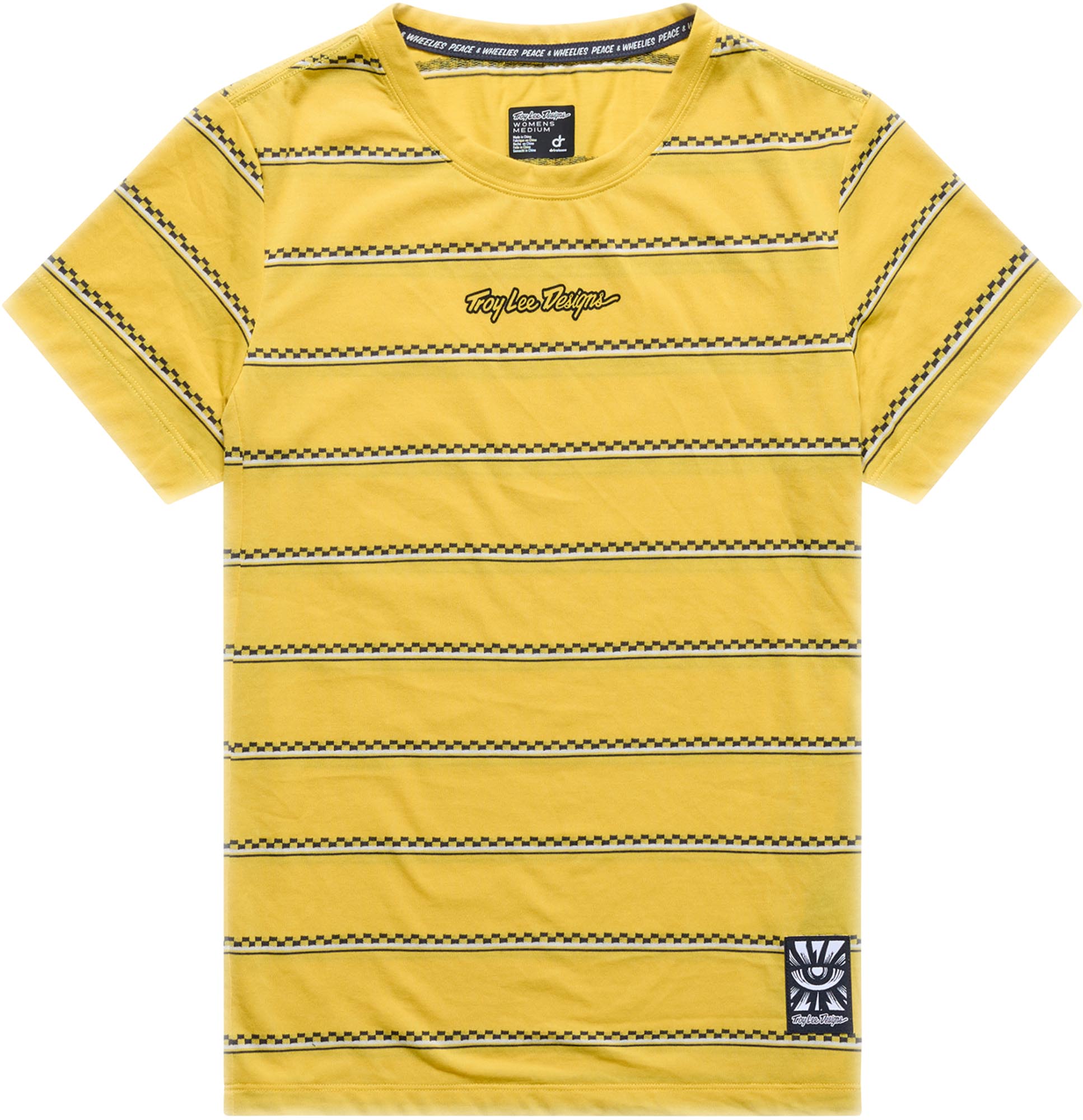 Troy Lee Designs Lilium Ride Checked Out Maillot de vélo à manches courtes pour dames jaune L Figure 1