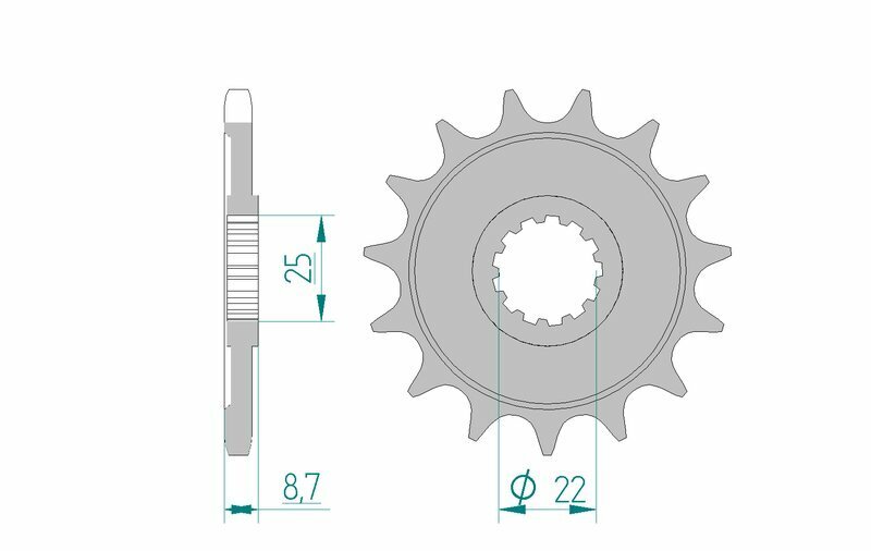 AFAM Kedjesats 525XHR3 15/42 Superförstärkt - Standard Bakdrev Figur 4