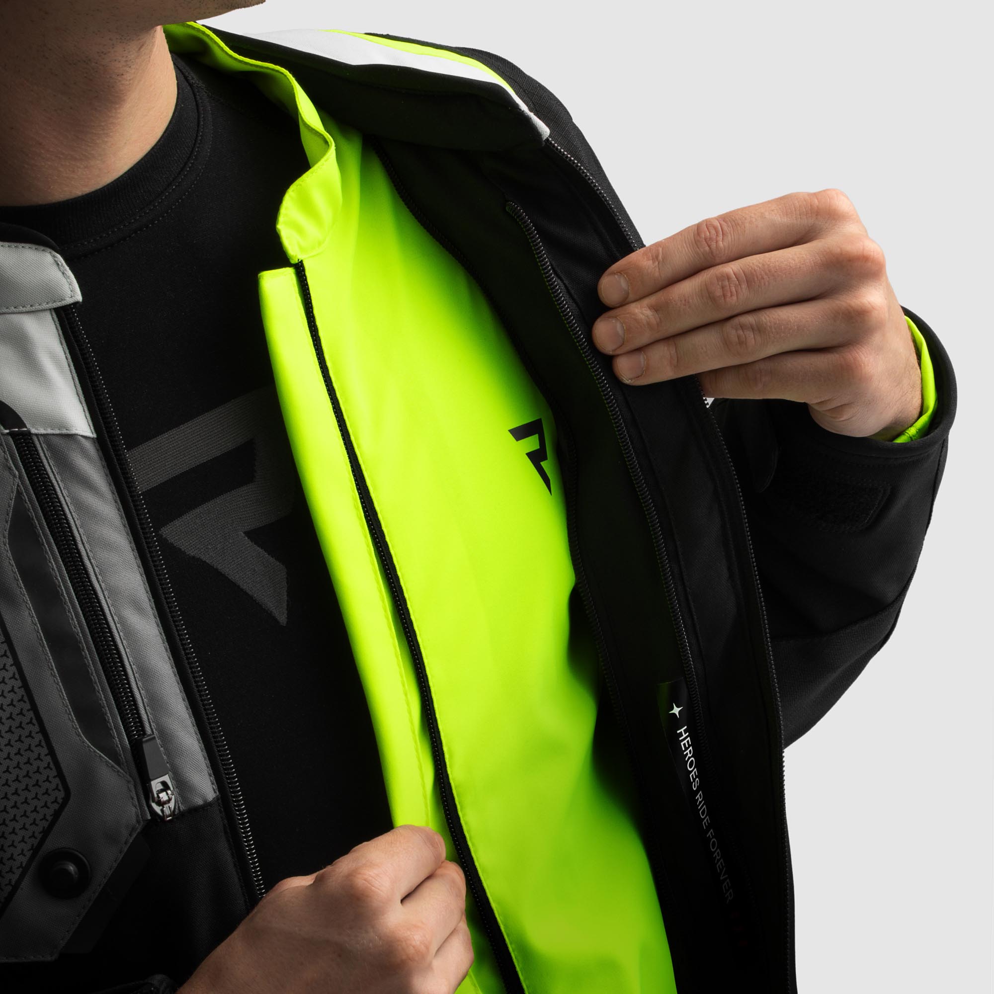 Side view of Rebelhorn Borg 2 waterproof Motorcycle Textile Jacket