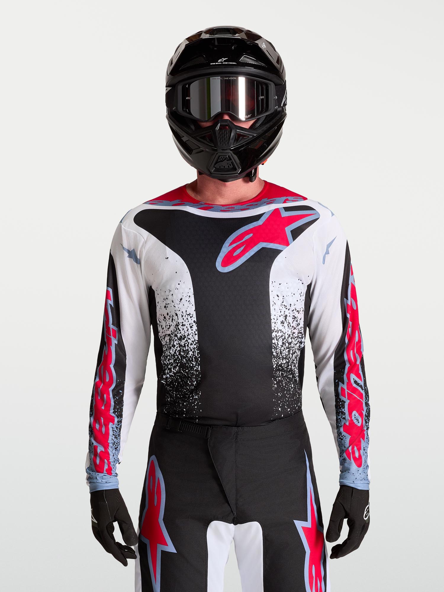 Alpinestars Fluid Drag Мотокрос фланелка черно/бяло/червено/синьо L Фигура 6