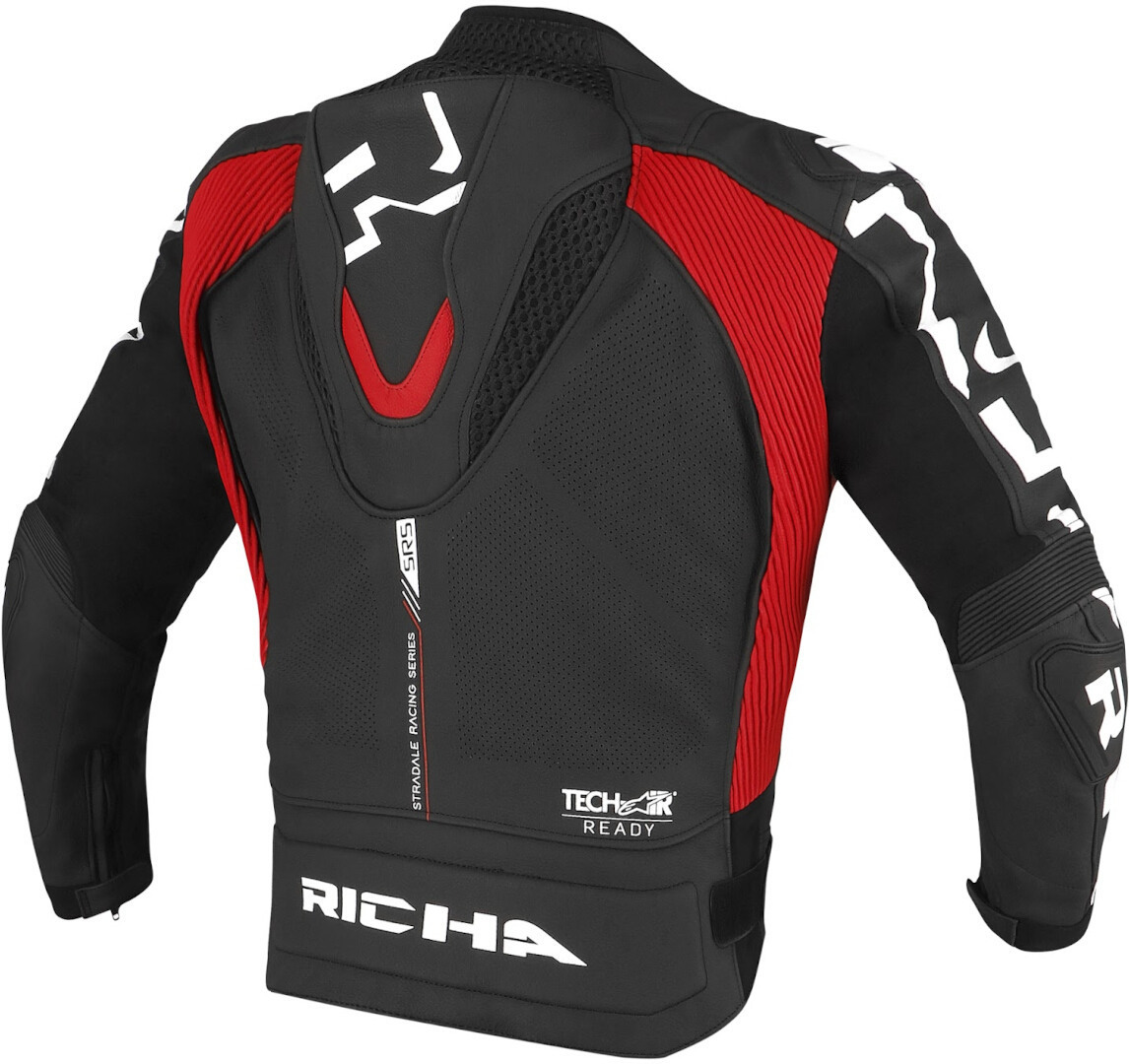 Richa Stradale perforated Motorcycle Leather Jacket black/red/white 58 Figure 2