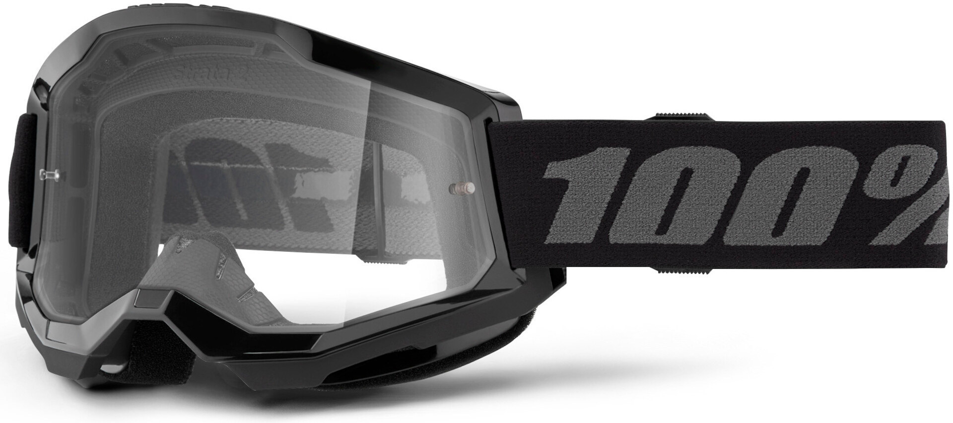 100% Strata 2 Essential Ochelari de motocross Negru/gri Figura 1