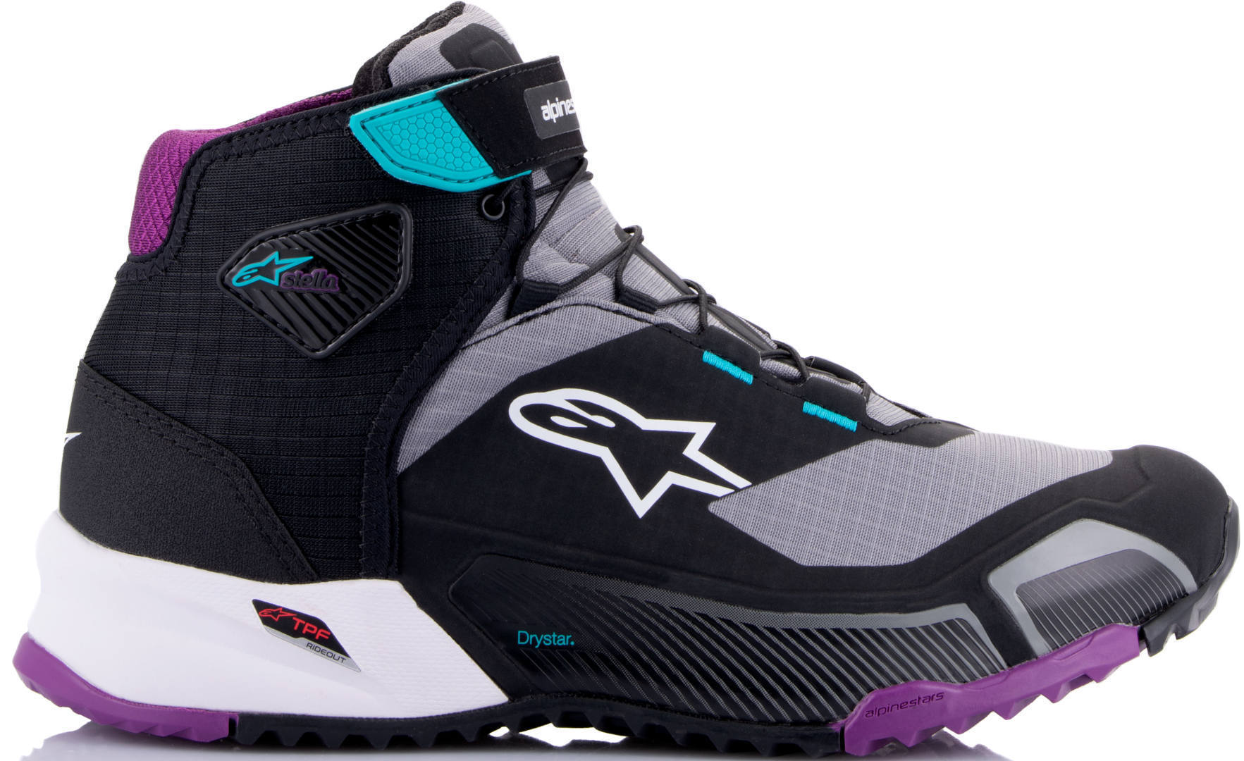 Alpinestars Stella CR-X Drystar Дамски мотоциклетни обувки черно/сиво/лилаво 5 (36) Фигура 5