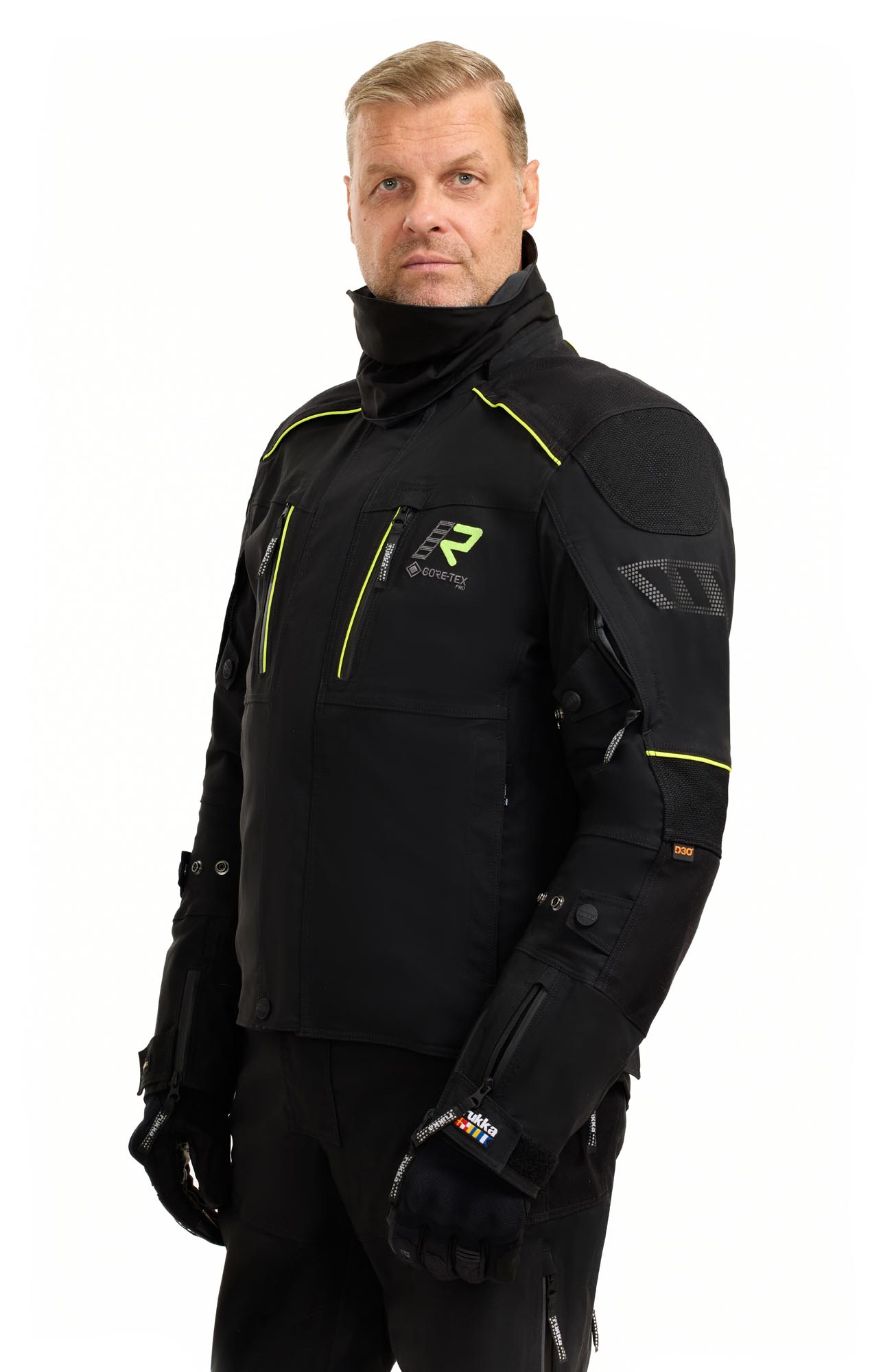 Rukka Flexo-R Veste textile moto imperméable noir/jaune 48 Figure 7