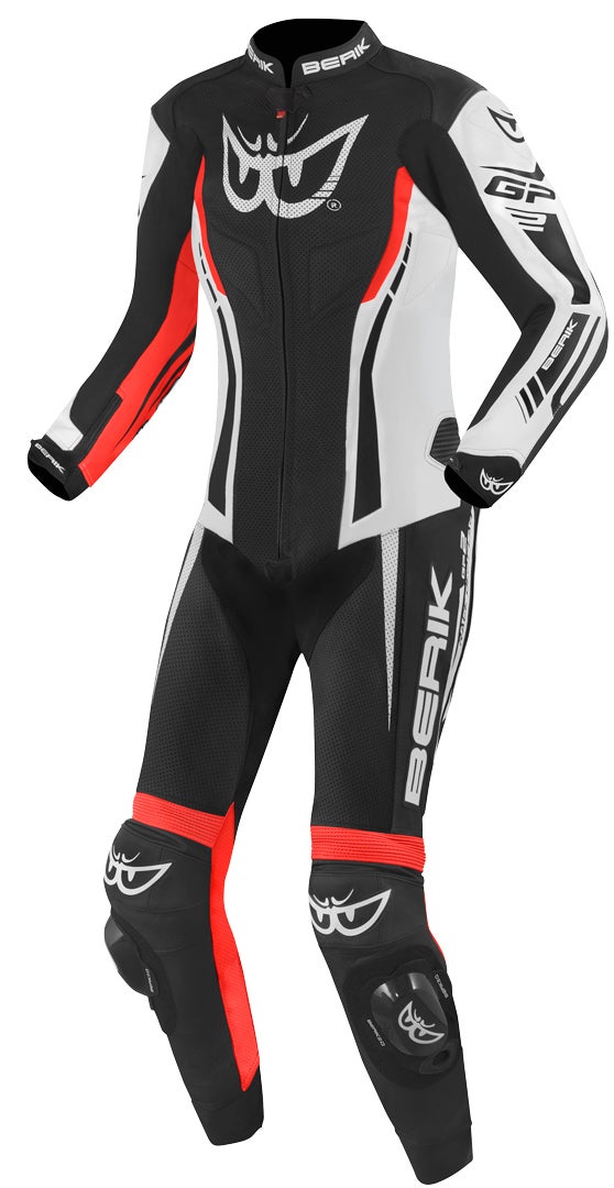 Berik Monza Dames Eendelige Motorfiets Lederen Pak zwart/wit/neonrood 46 Figuur 1
