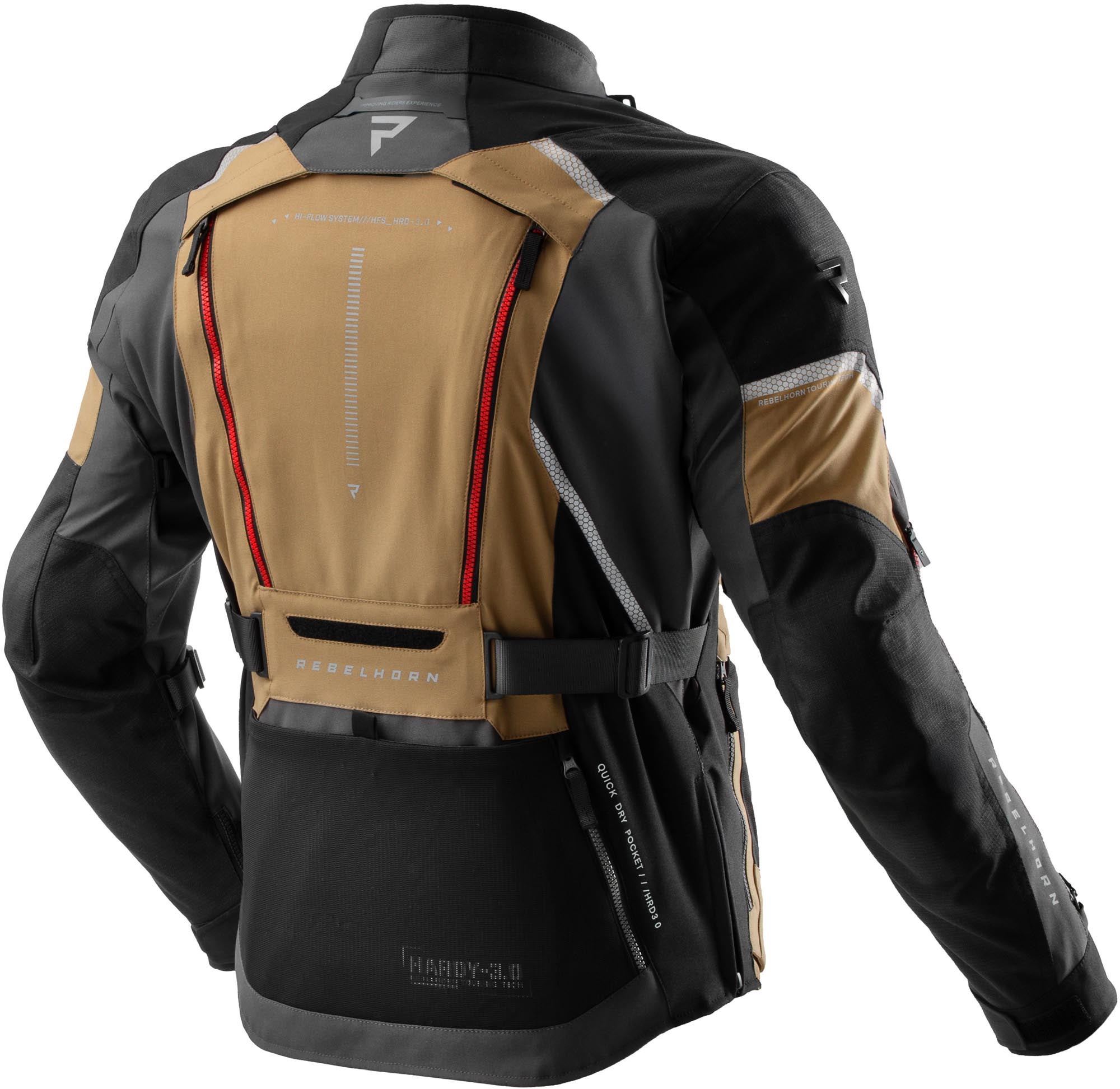 Rebelhorn Hardy 3.0 waterproof Motorcycle Textile Jacket sand/grey XL Figure 2