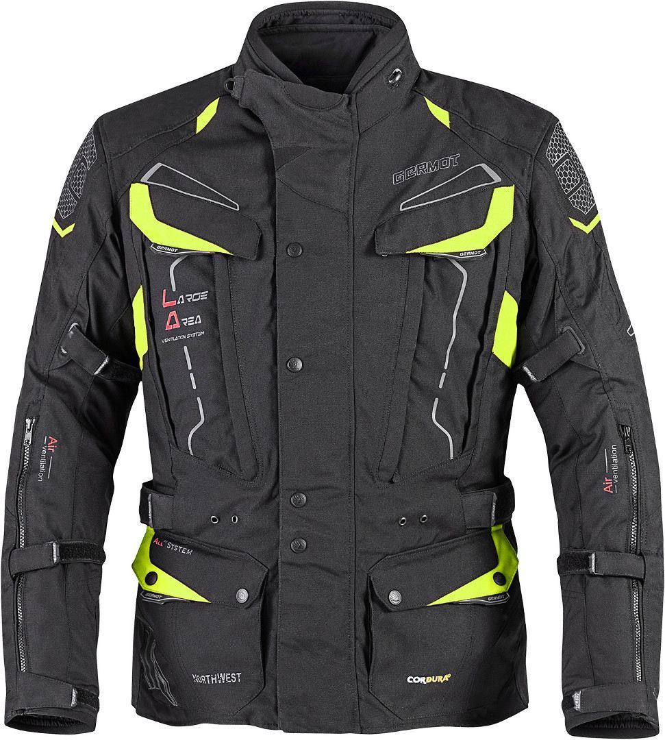 Germot NorthWest Motorrad Textiljacke schwarz/gelb XXL Abbildung 1